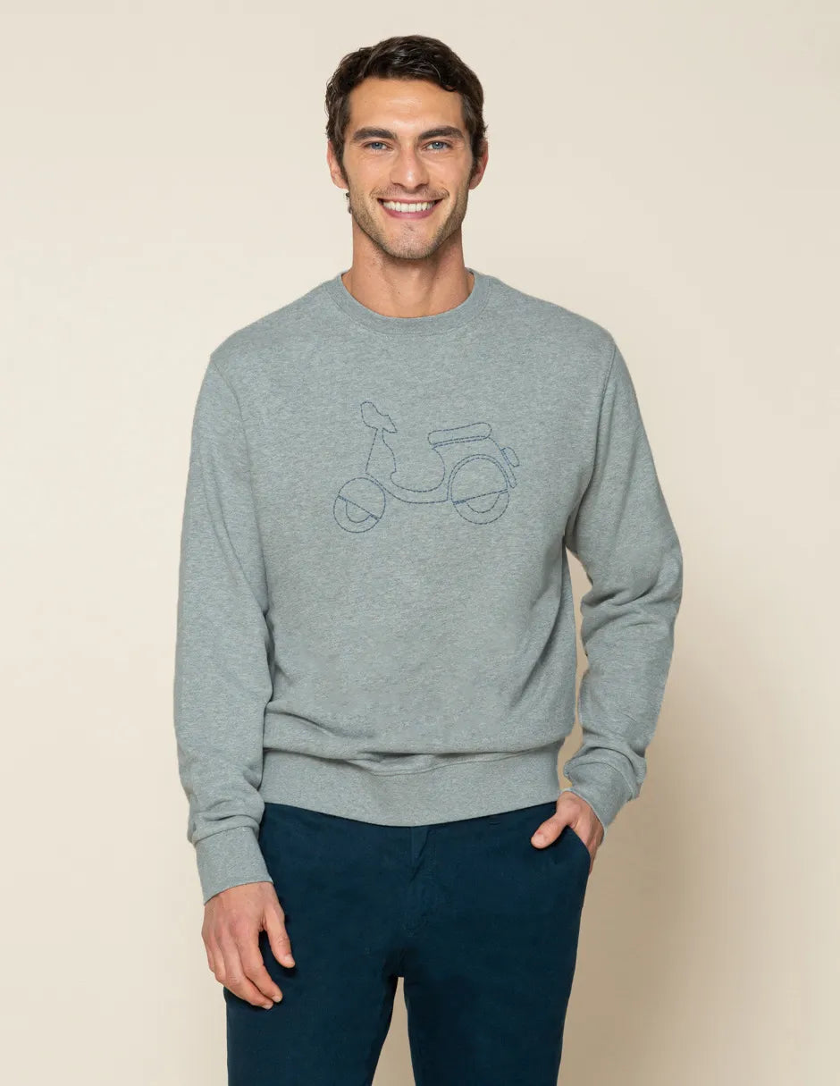 Sudadera logo stitch gris