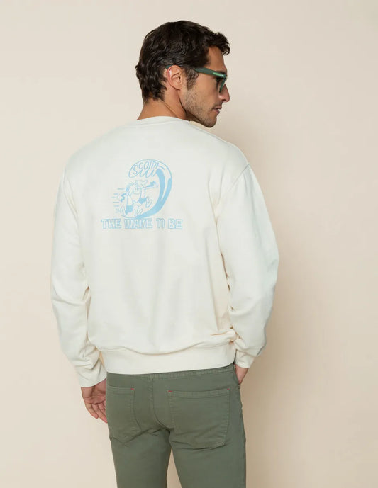 Sudadera blanca con dibujo trasero