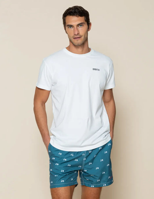 Bañador estampado océano.