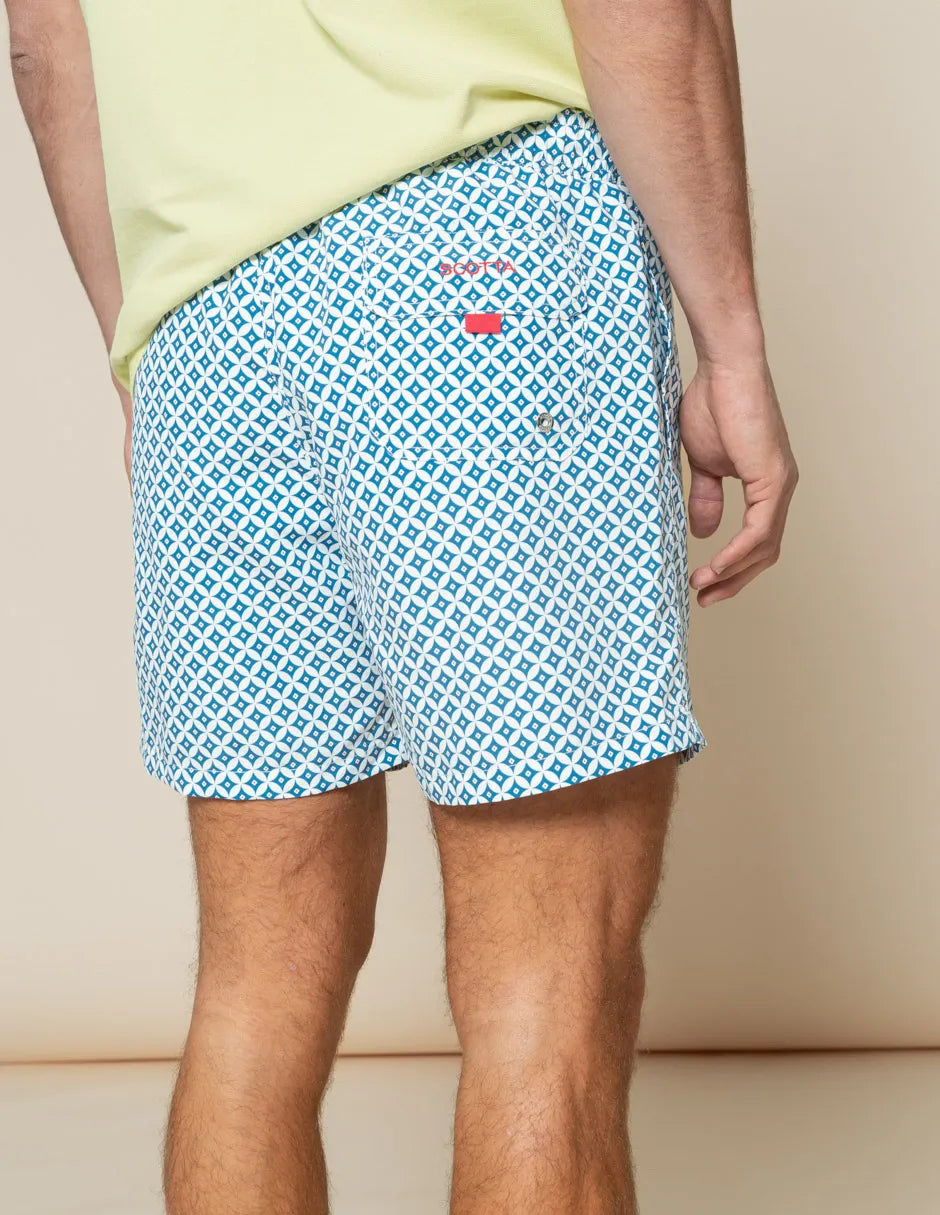 Bañador hombre estampado azul