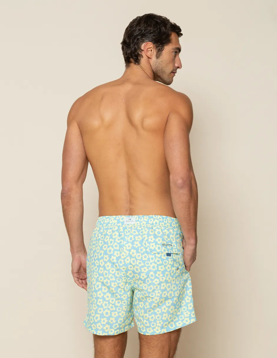 Bañador hombre flores amarillo
