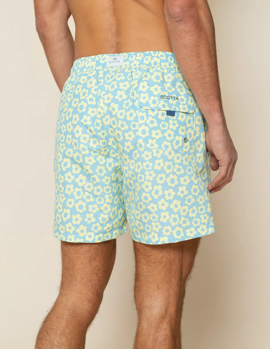Bañador hombre flores amarillo
