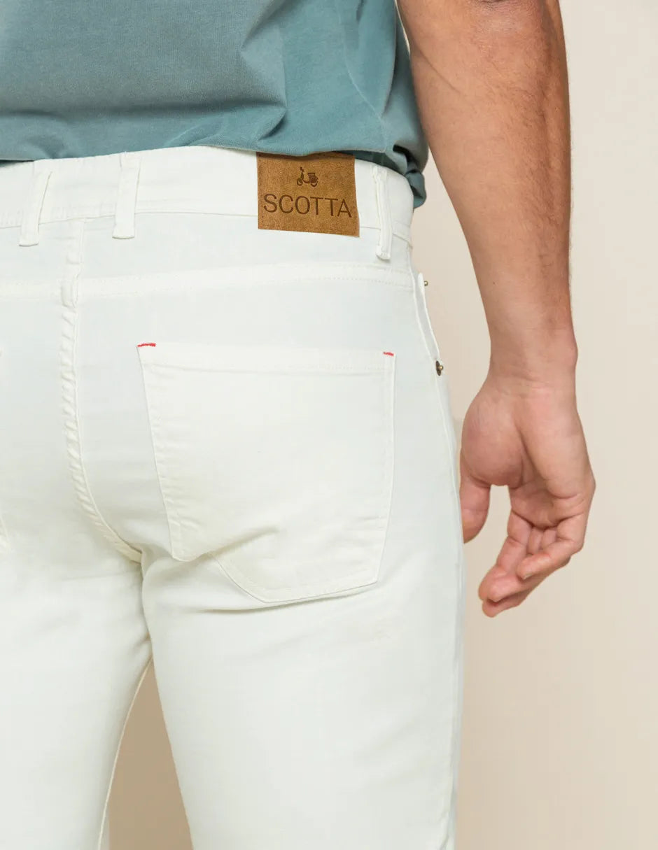 Pantalón 5 bolsillos beige de hombre