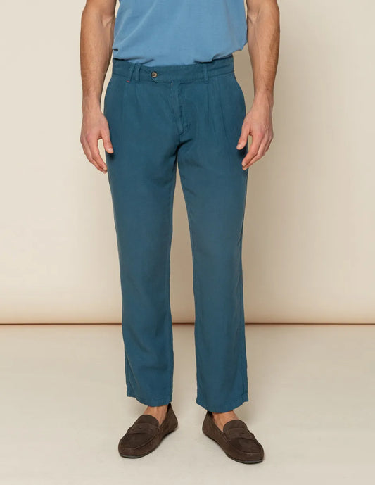 PANTALON DOBLE PINZA AZUL | SCOTTA
