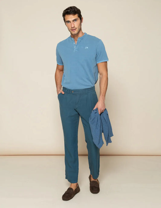 Pantalón de doble pinza azul