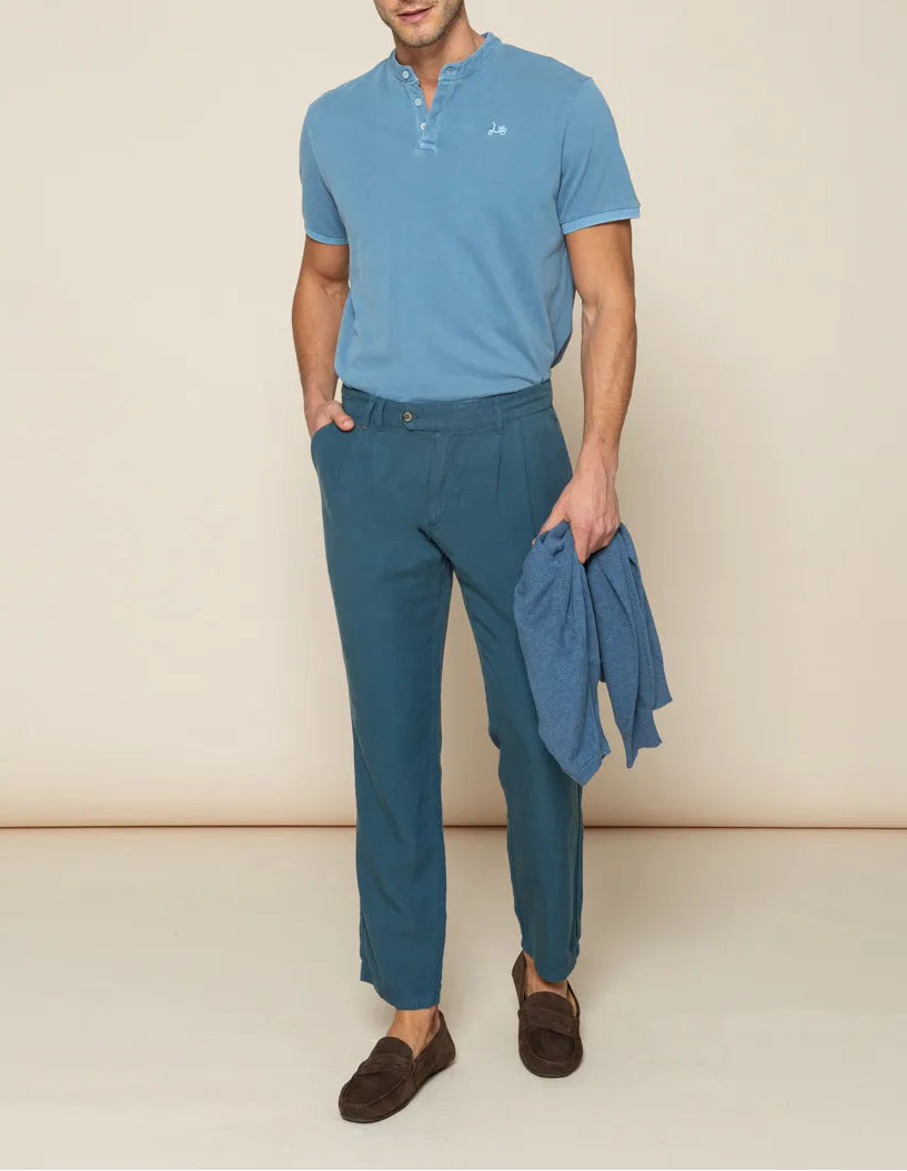 PANTALON DOBLE PINZA AZUL | SCOTTA