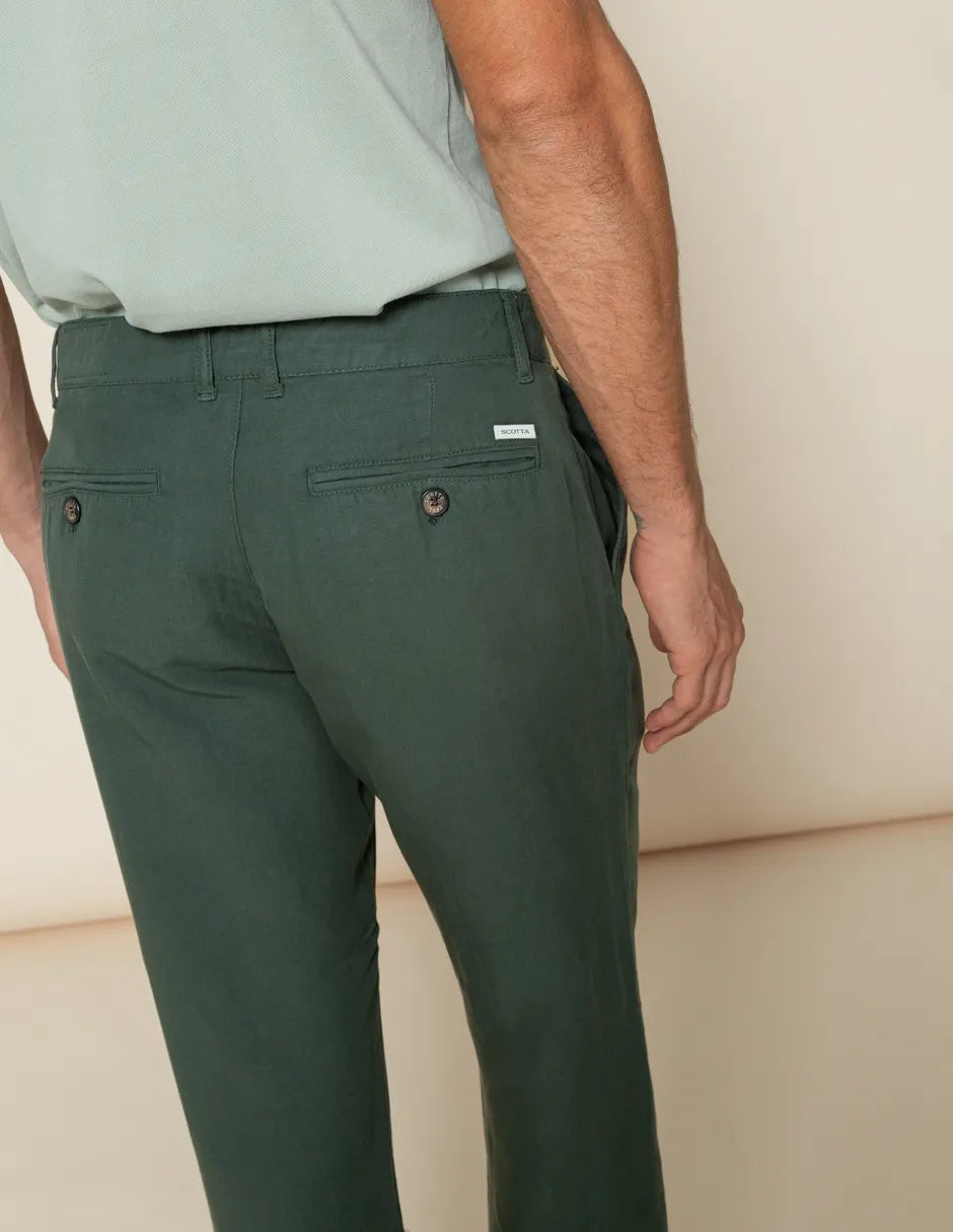 Pantalón de pinza verde oscuro