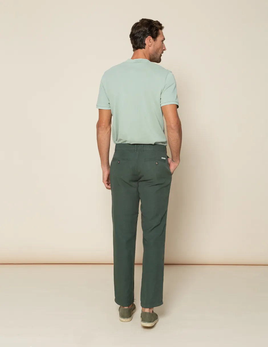 Pantalón de pinza verde oscuro