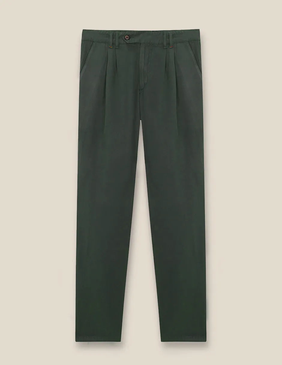 Pantalón de pinza verde oscuro
