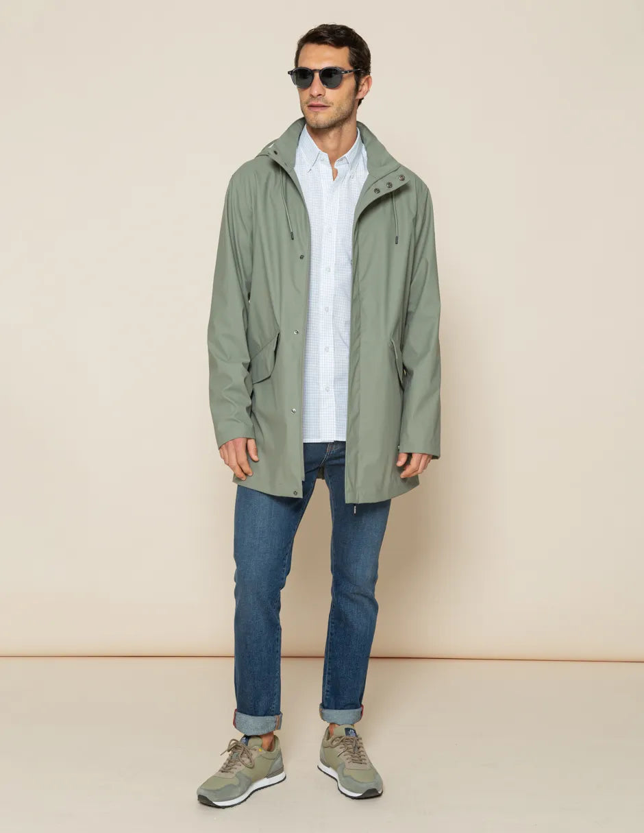 Chubasquero verde de hombre