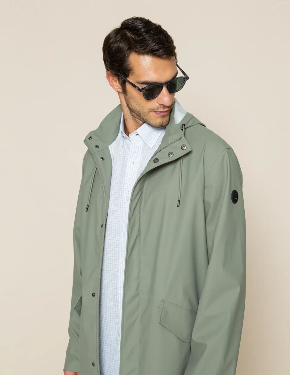 Chubasquero verde de hombre