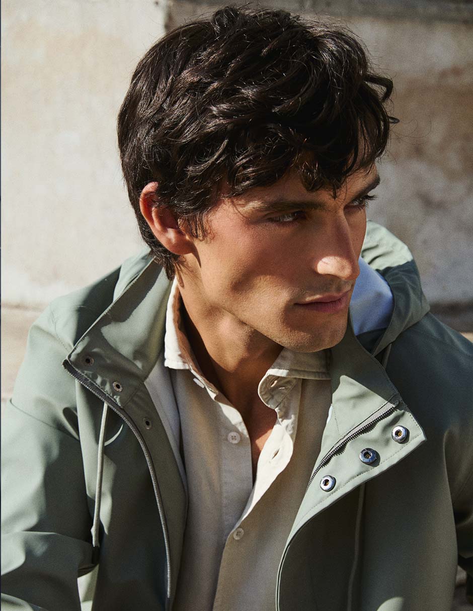 Chubasquero verde de hombre