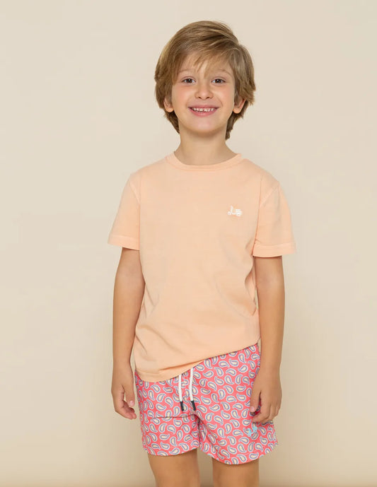 Camiseta básica naranja de niño