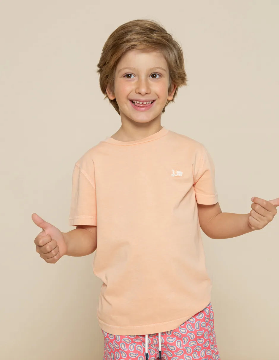 Camiseta básica naranja de niño
