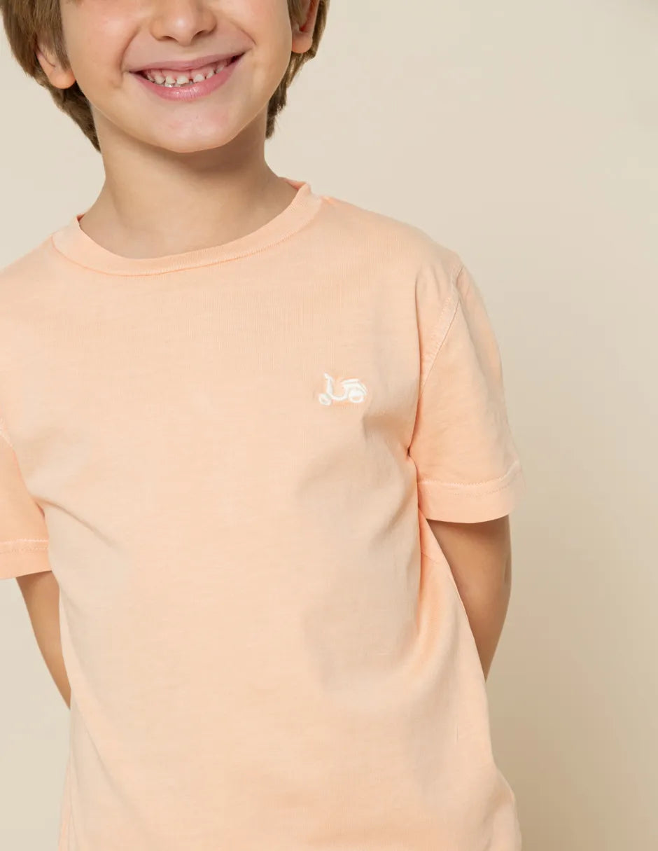 Camiseta básica naranja de niño