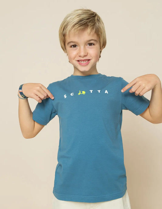 Camiseta niño logo frontal azul