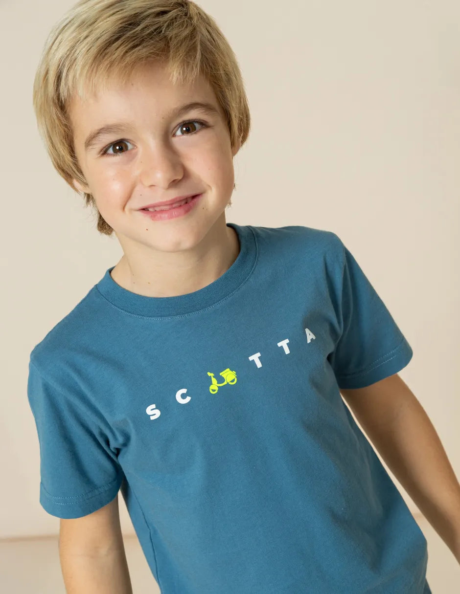 Camiseta niño logo frontal azul