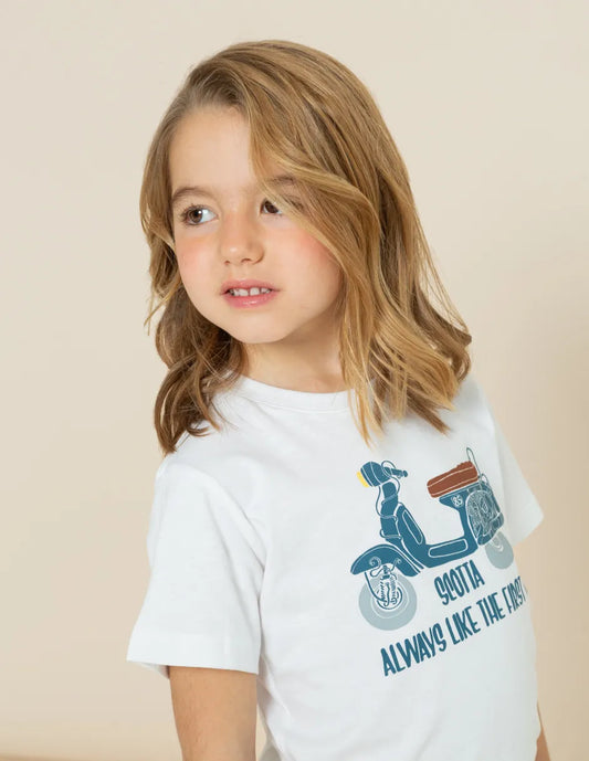 Camiseta niño blanca con dibujo