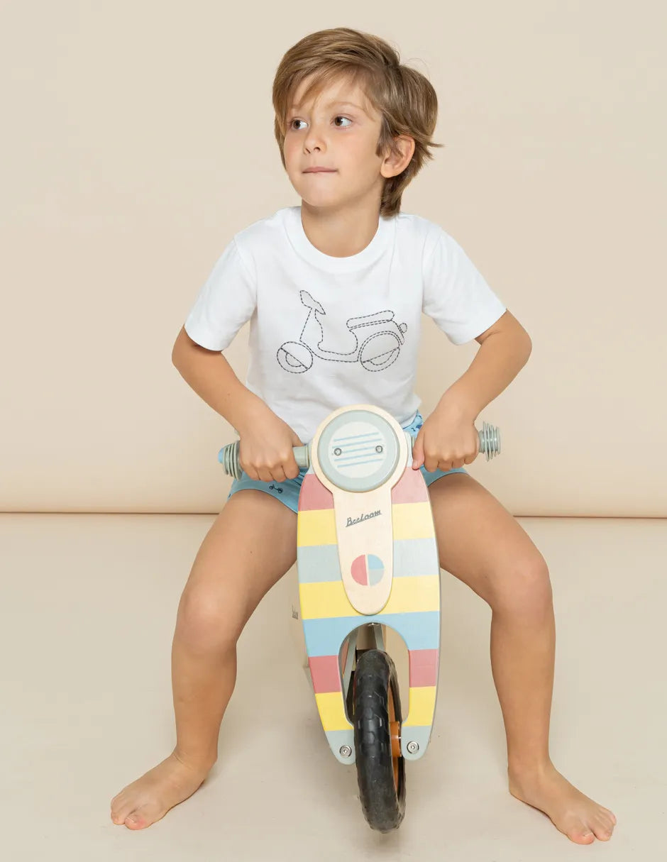 Camiseta niño blanca bordada