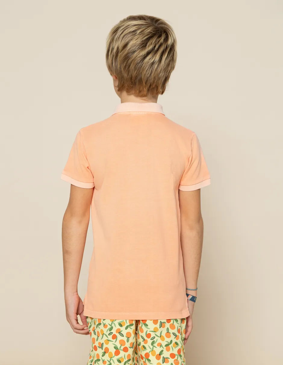 Polo de manga corta naranja de niño