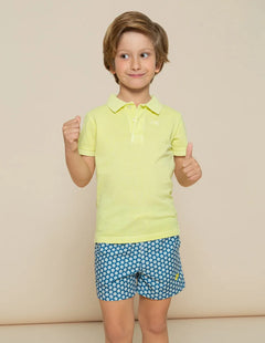 Polo de manga corta amarillo de niño