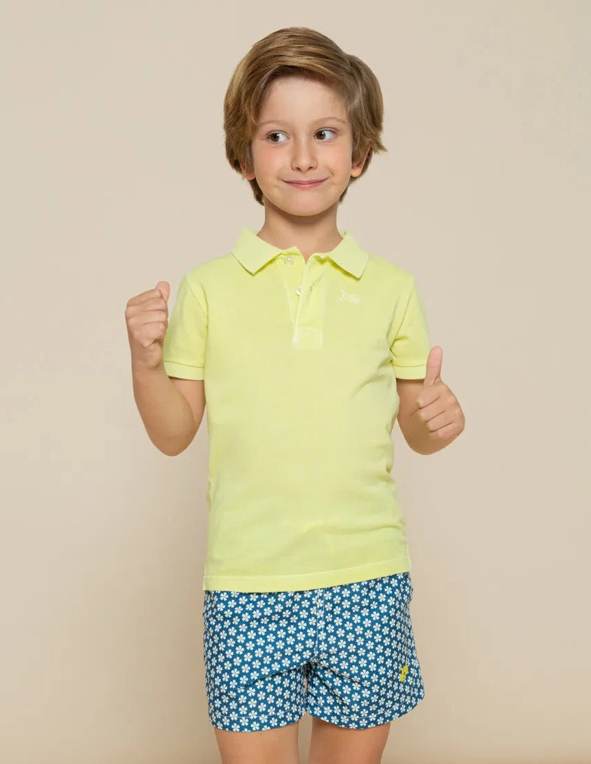 Polo de manga corta amarillo de niño