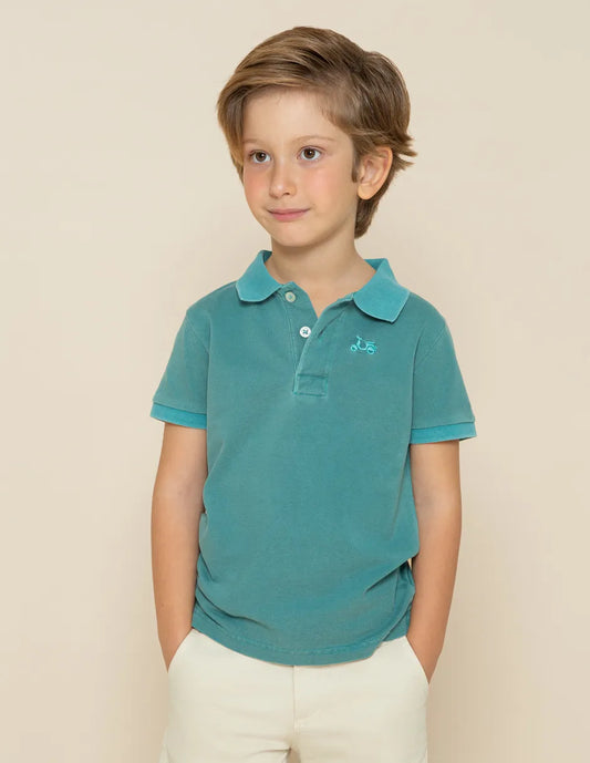 Polo de manga corta azul
