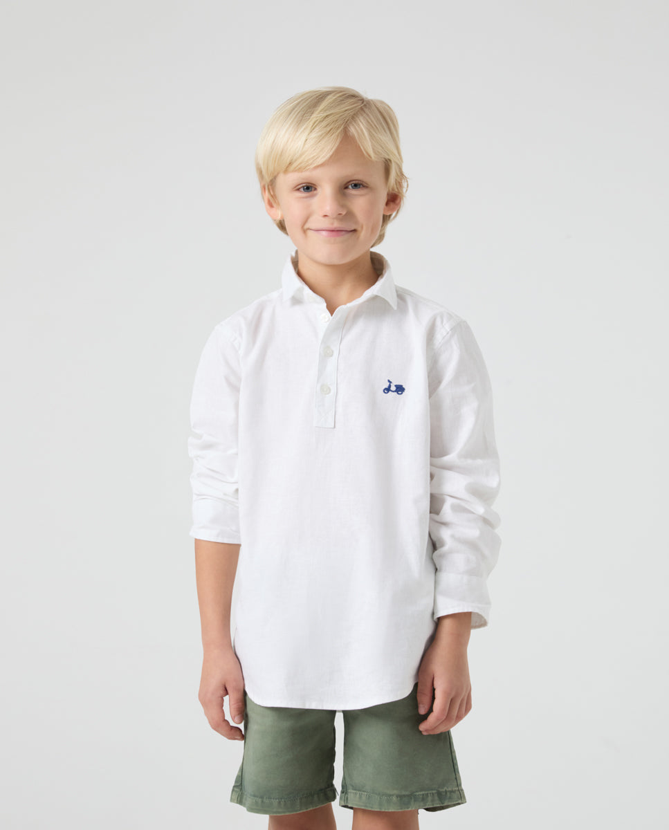 Camisa niño polera lissome li-co blanco | SCOTTA