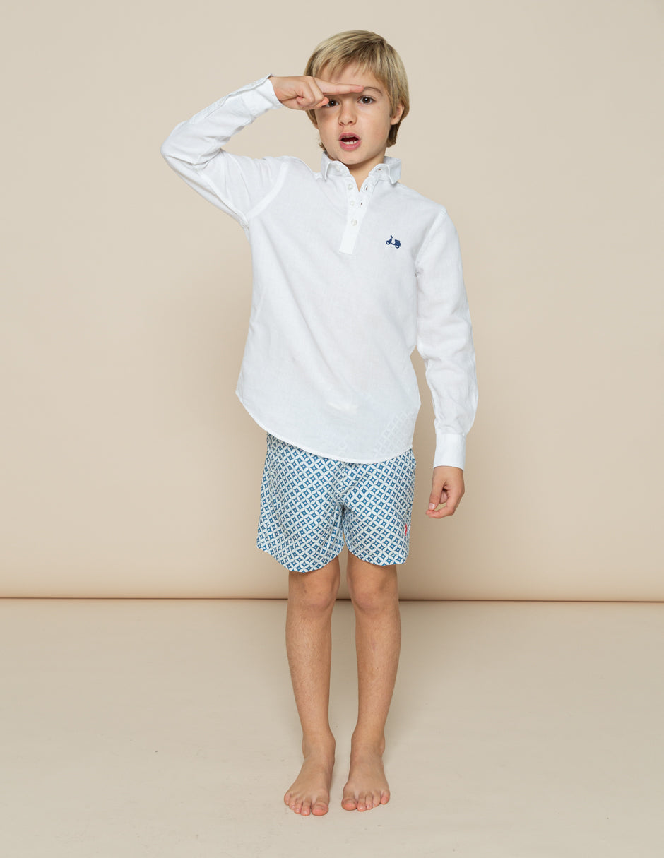 Camisa niño polera lissome li-co blanco