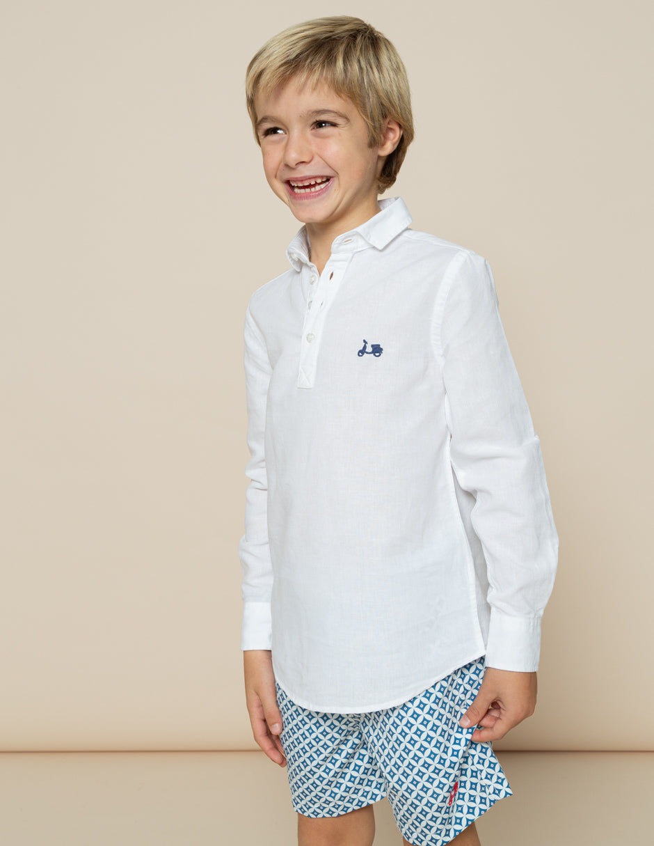 Camisa niño polera lissome li-co blanco