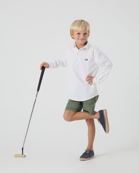Camisa niño polera lissome li-co blanco | SCOTTA