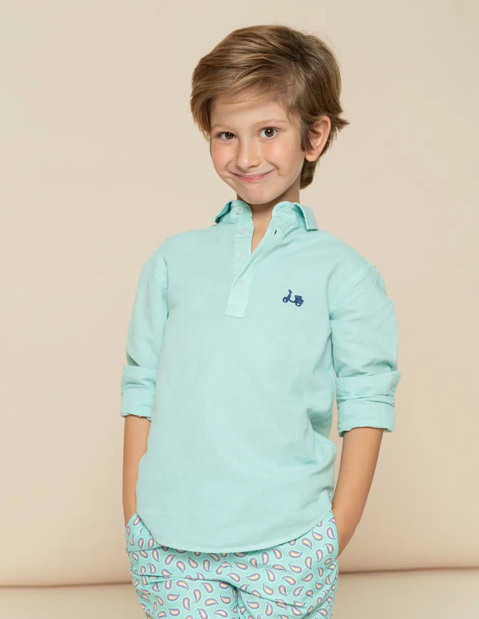 Camisa polera niño azul