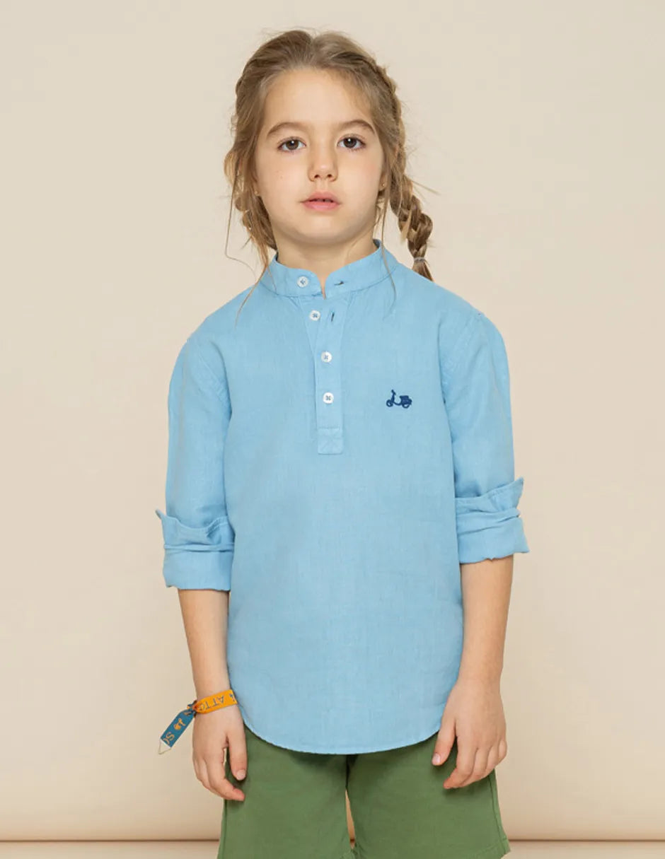 Camisa polera niño azul