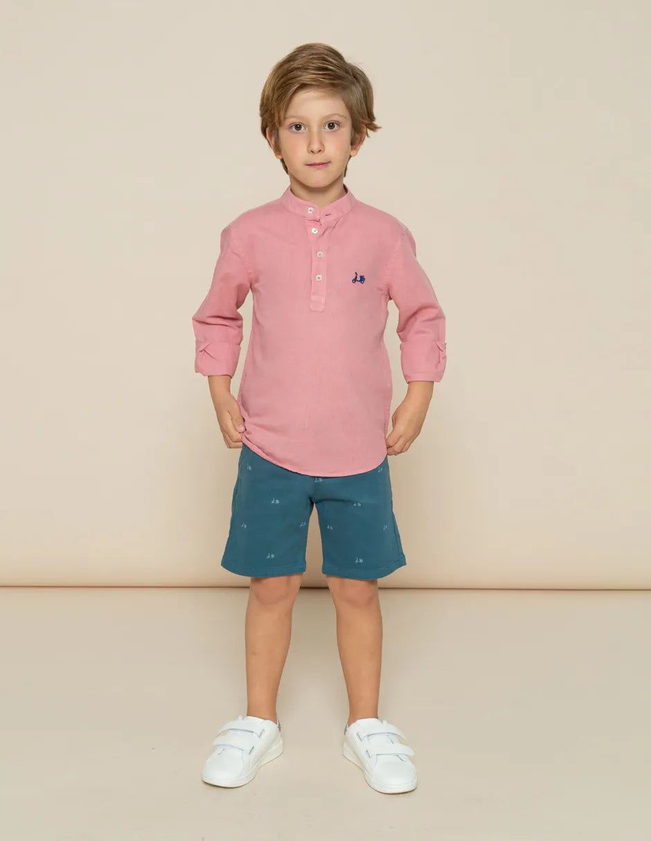 Camisa polera niño rosa