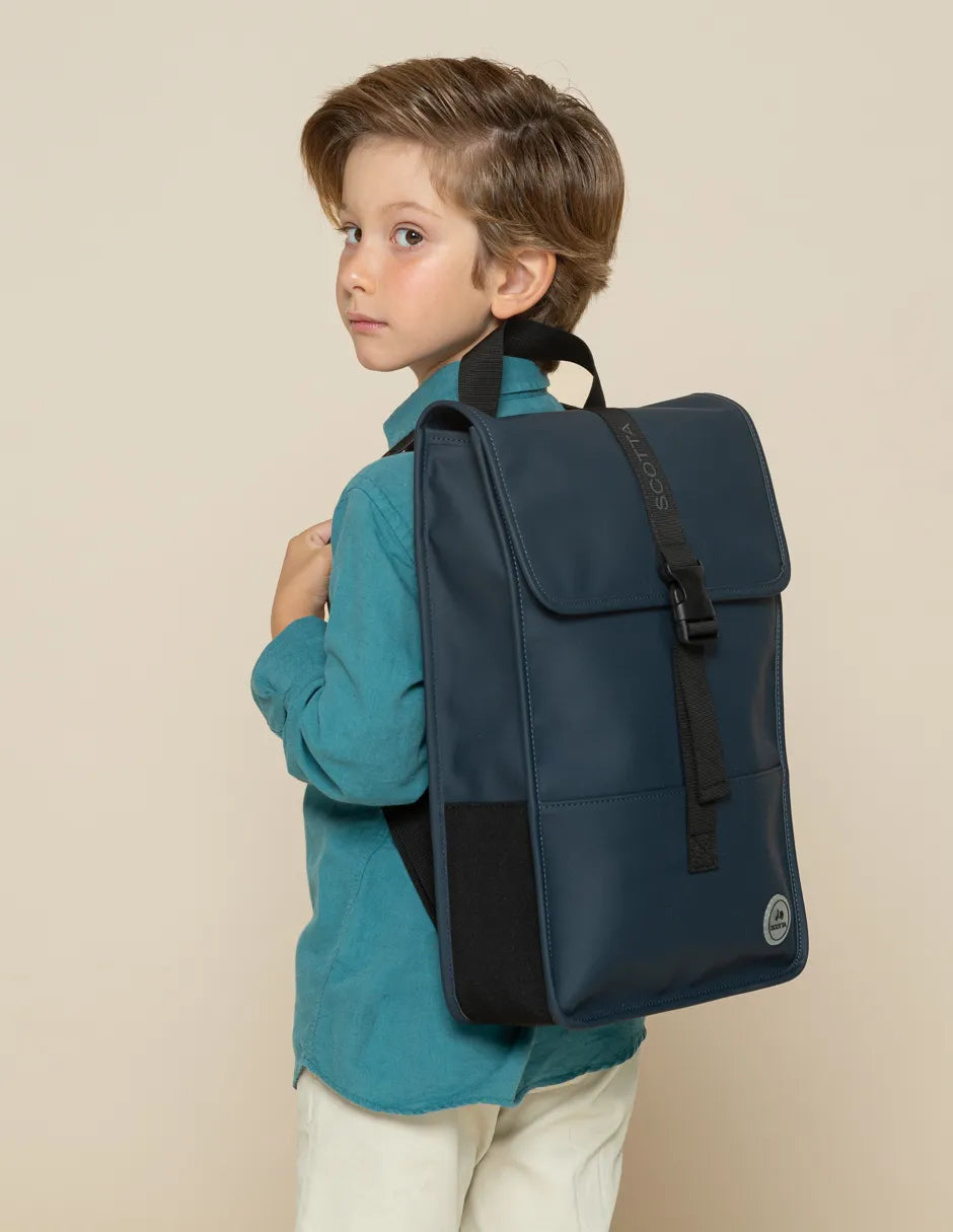 Camisa niño azul lino algodón