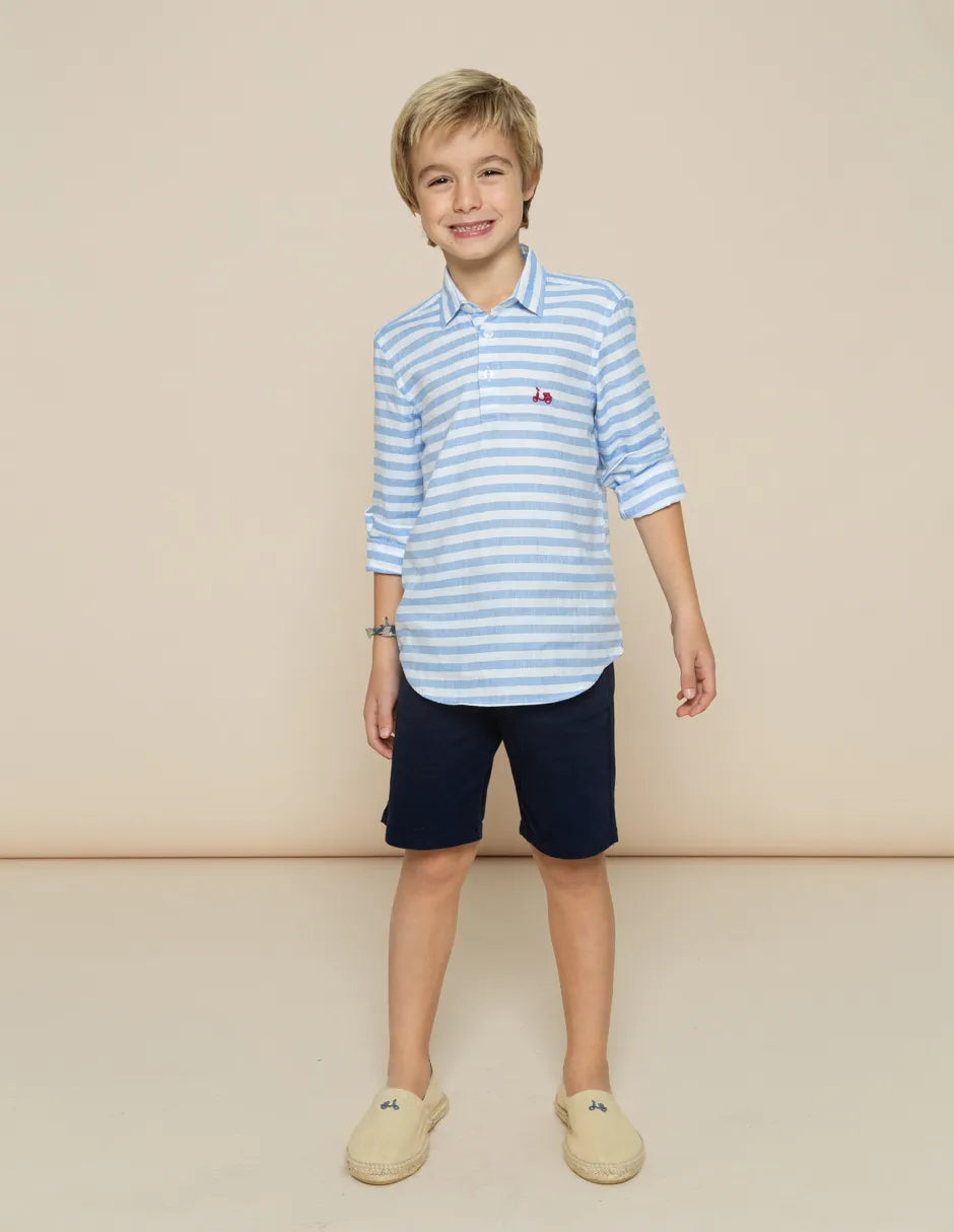 Camisa de niño lino rayas