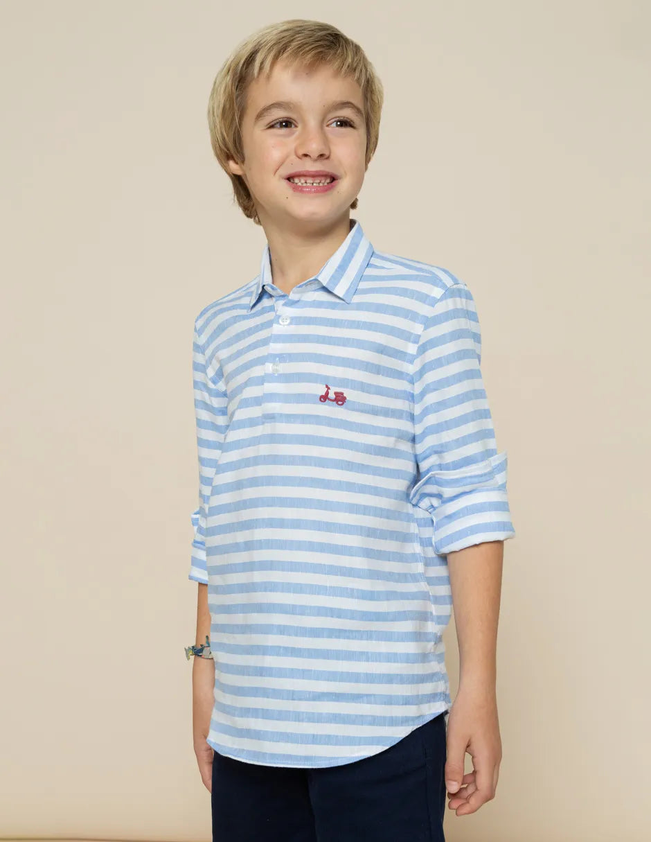 Camisa de niño lino rayas