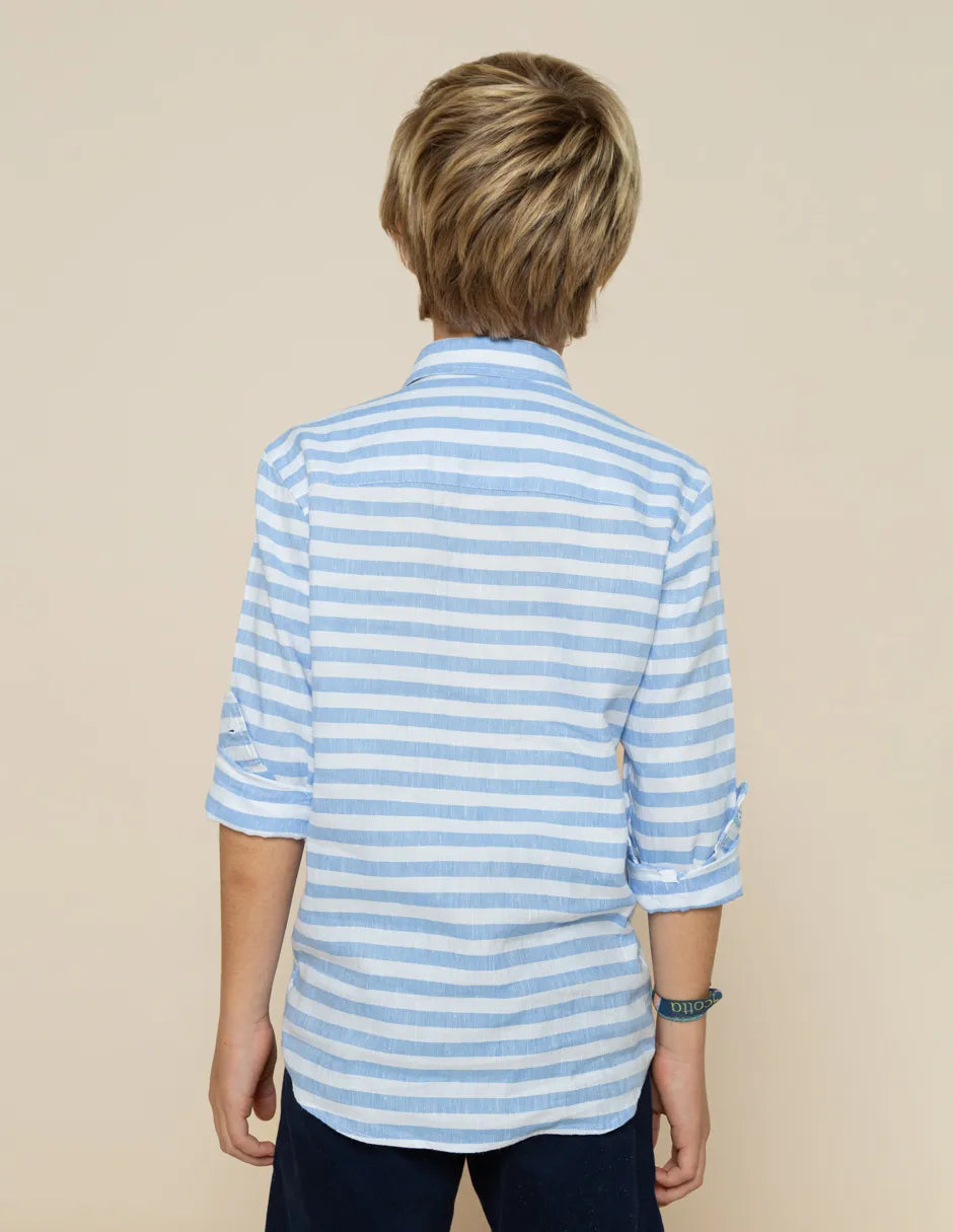 Camisa de niño lino rayas