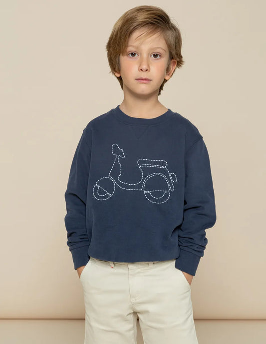 Sudadera de niño marino con bordado