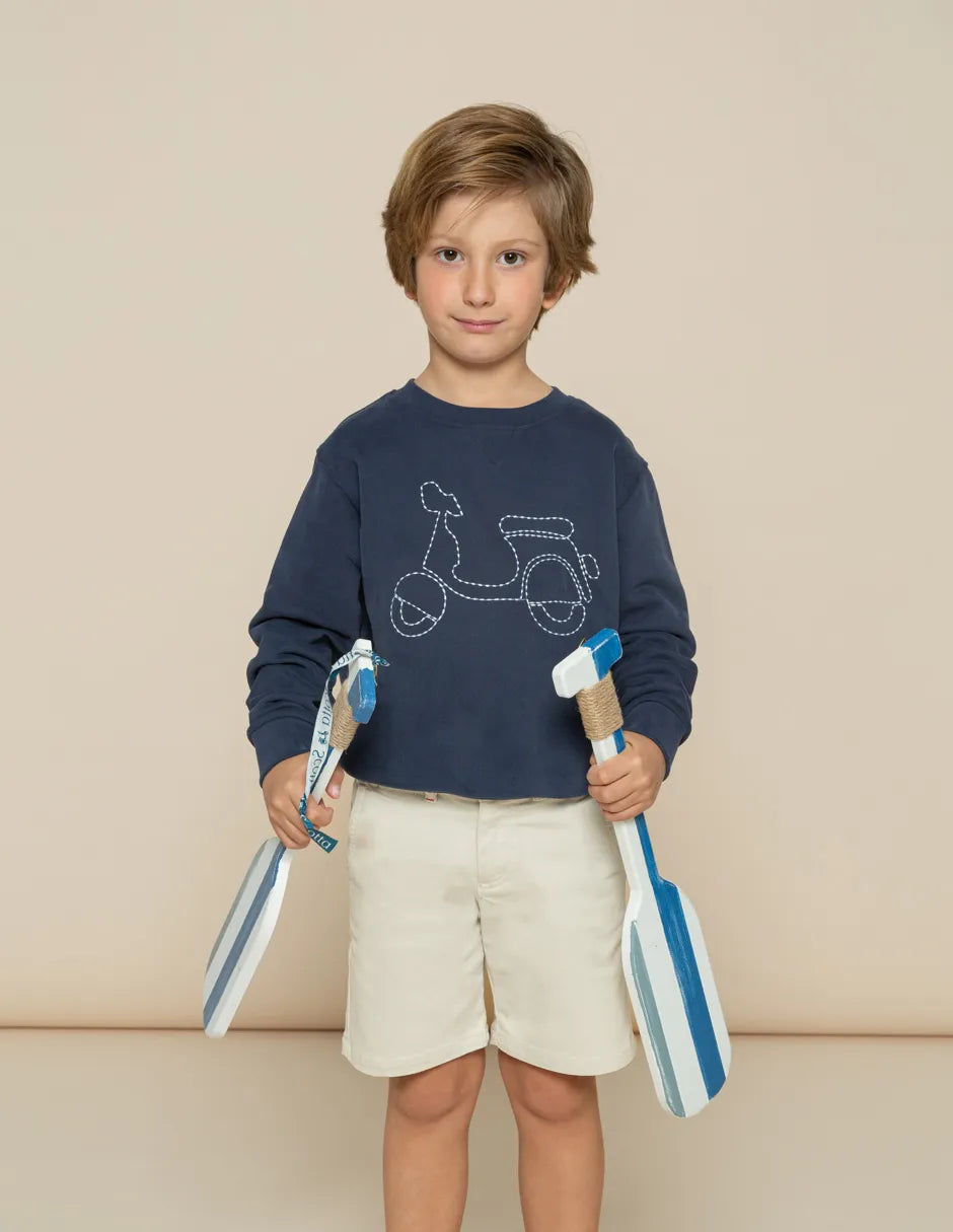 Sudadera de niño marino con bordado
