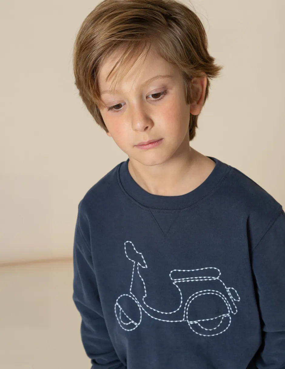 Sudadera de niño marino con bordado