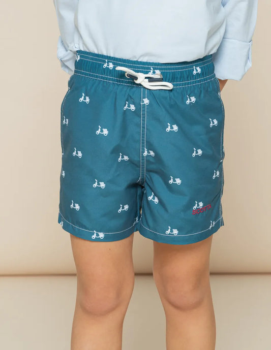 Bañador niño estampado azul.