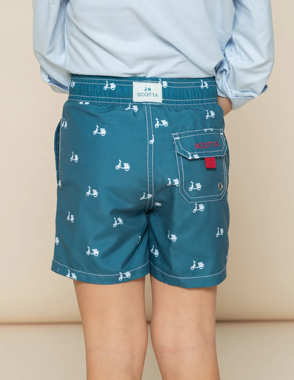 Bañador niño estampado azul.
