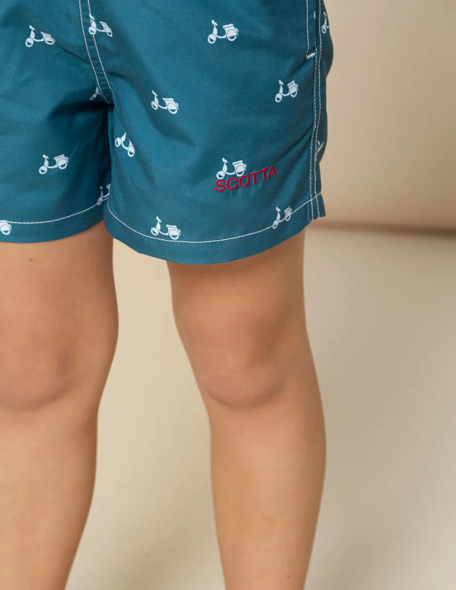 Bañador niño estampado azul.