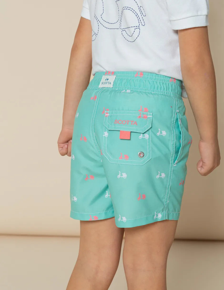 Bañador de niño estampado azul