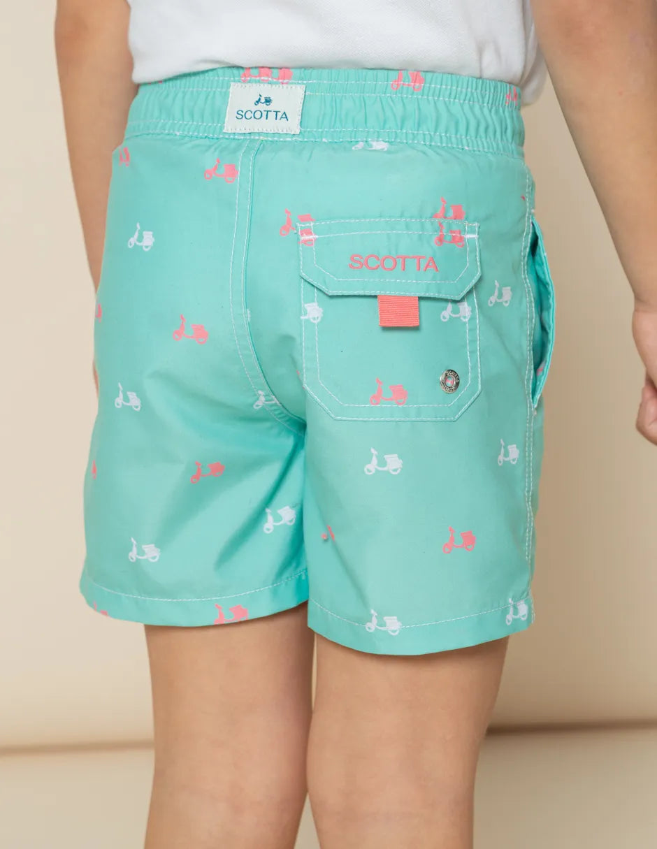 Bañador de niño estampado azul