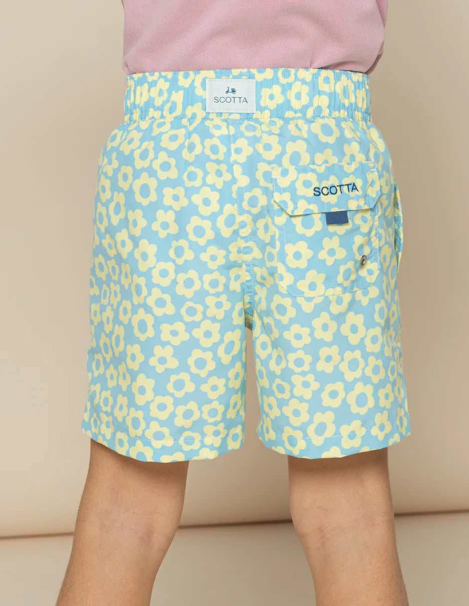 Bañador estampado flores de niño