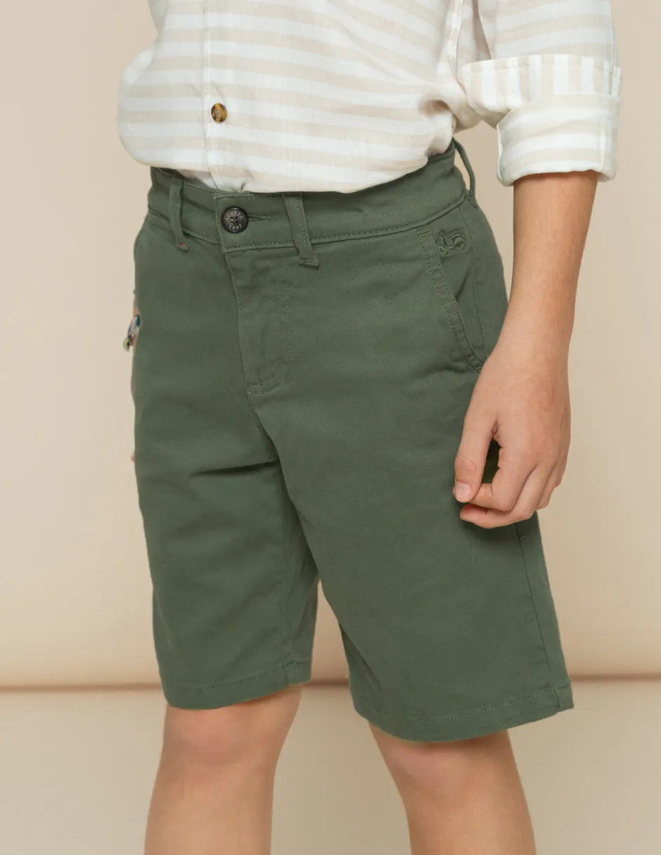 Bermuda de niño verde oscuro