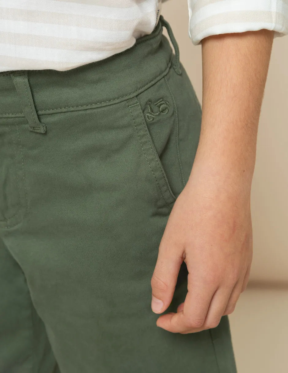 Bermuda de niño verde oscuro