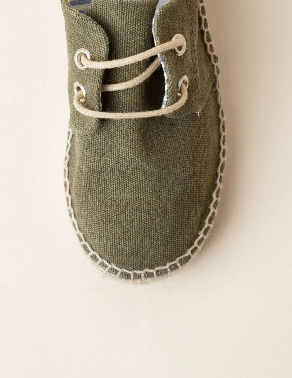 Alpargatas niño con cordones verdes